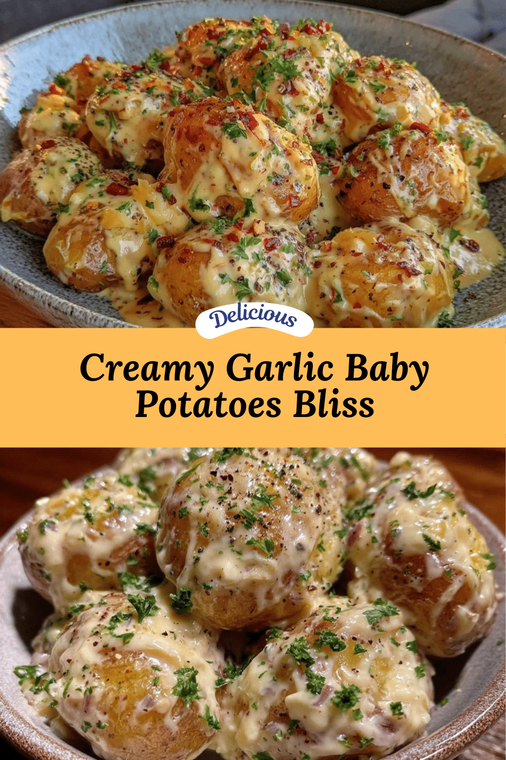 creamy garlic sauce baby potatoes recipe