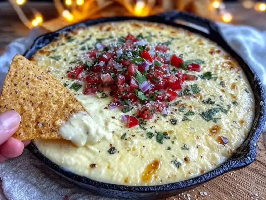 creamy homemade queso dip - featured image