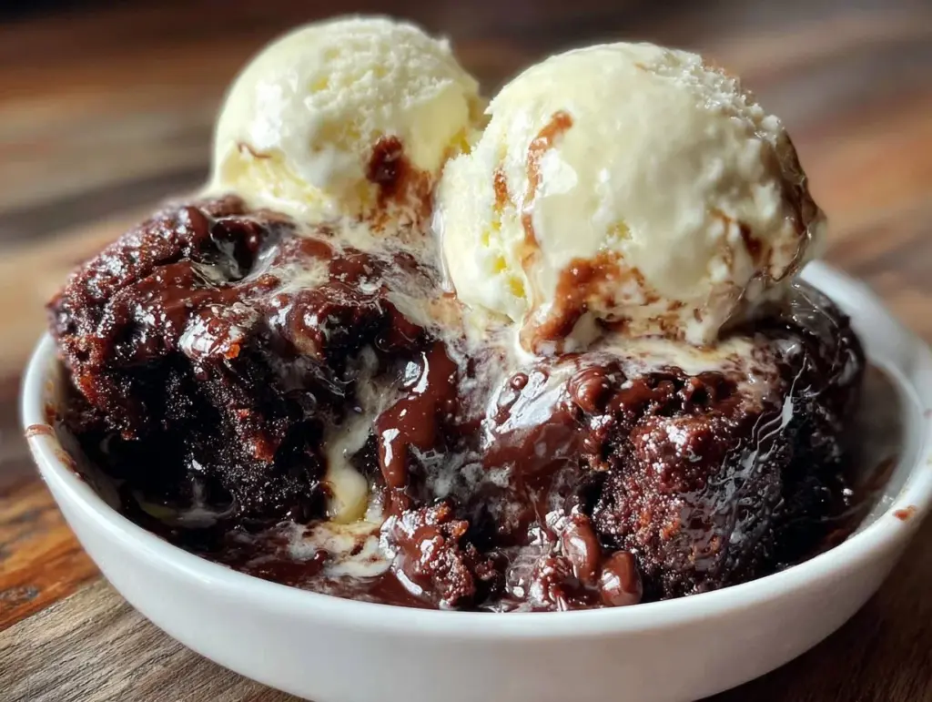 creamy hot fudge pudding cake - featured image