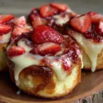 creamy strawberry cheesecake sweet rolls - featured image