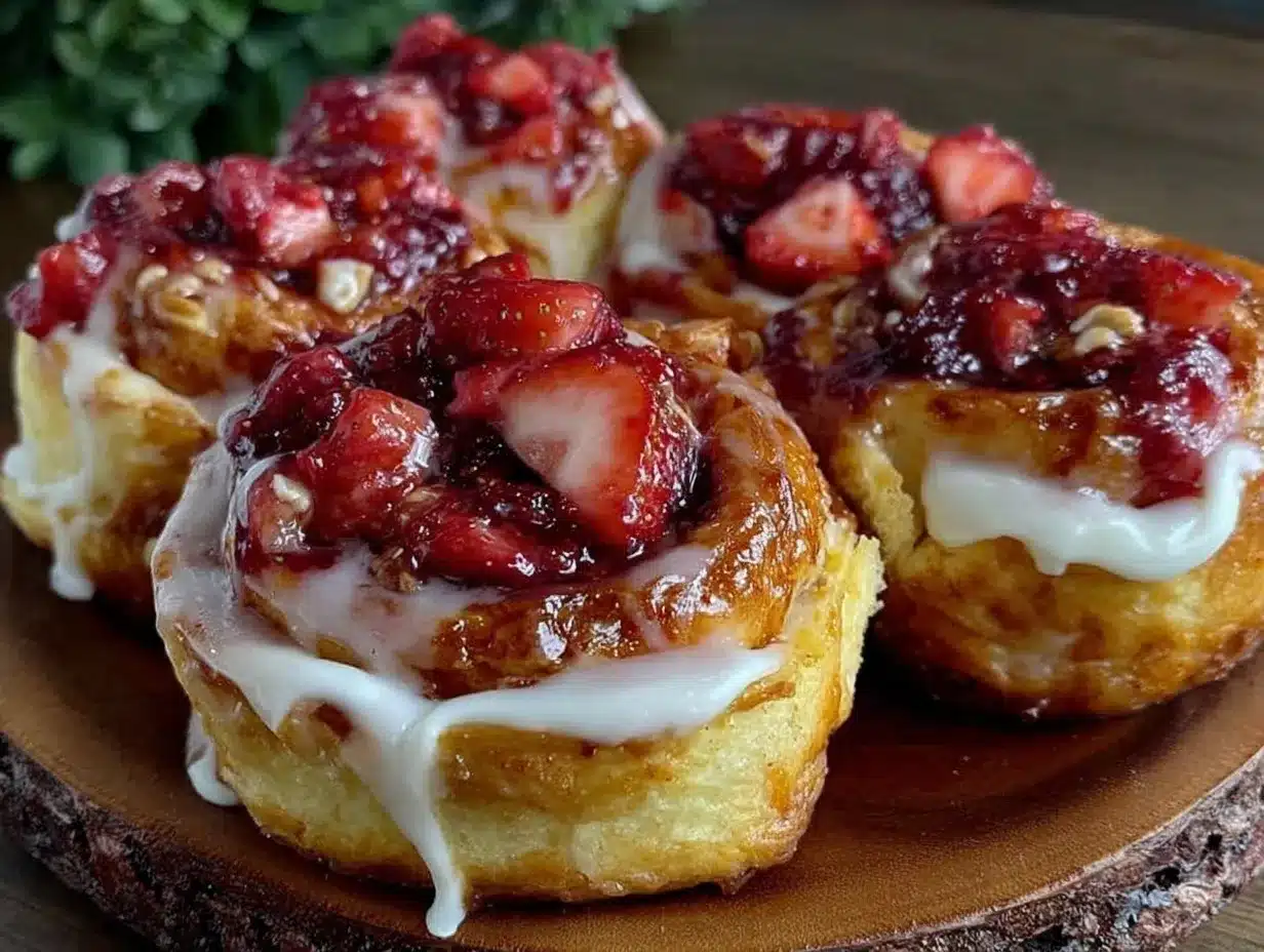 creamy strawberry cheesecake sweet rolls preparation steps