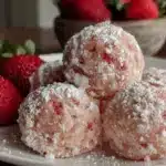 creamy strawberry truffles - featured image