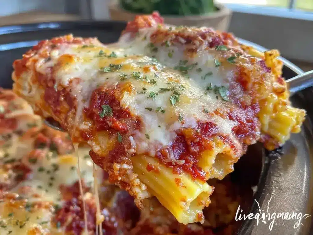 crock pot manicotti lasagna - featured image
