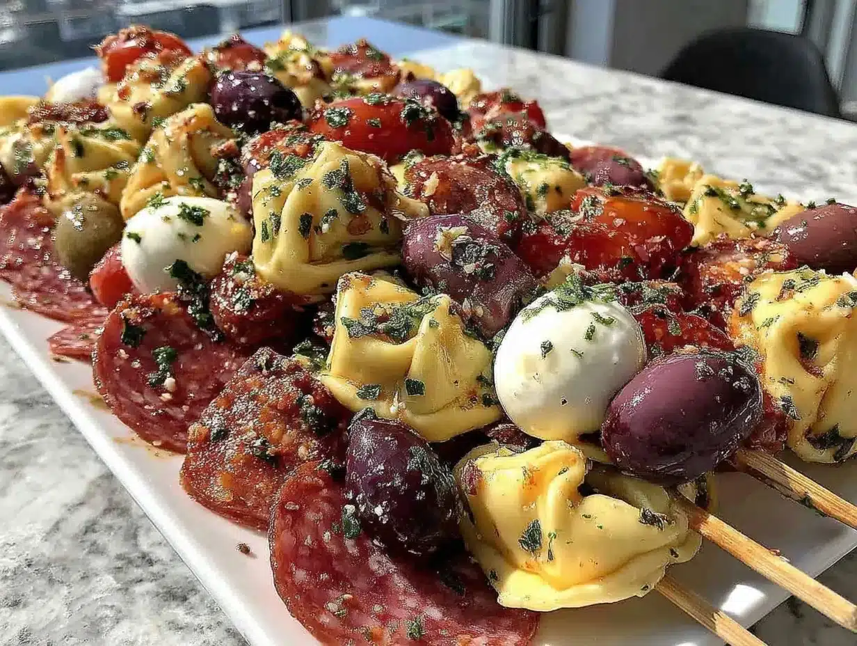 easy Italian antipasto skewers preparation steps