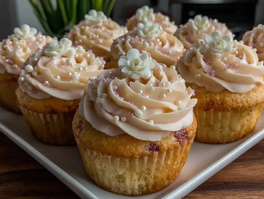 fluffy homemade vanilla cupcakes - featured image