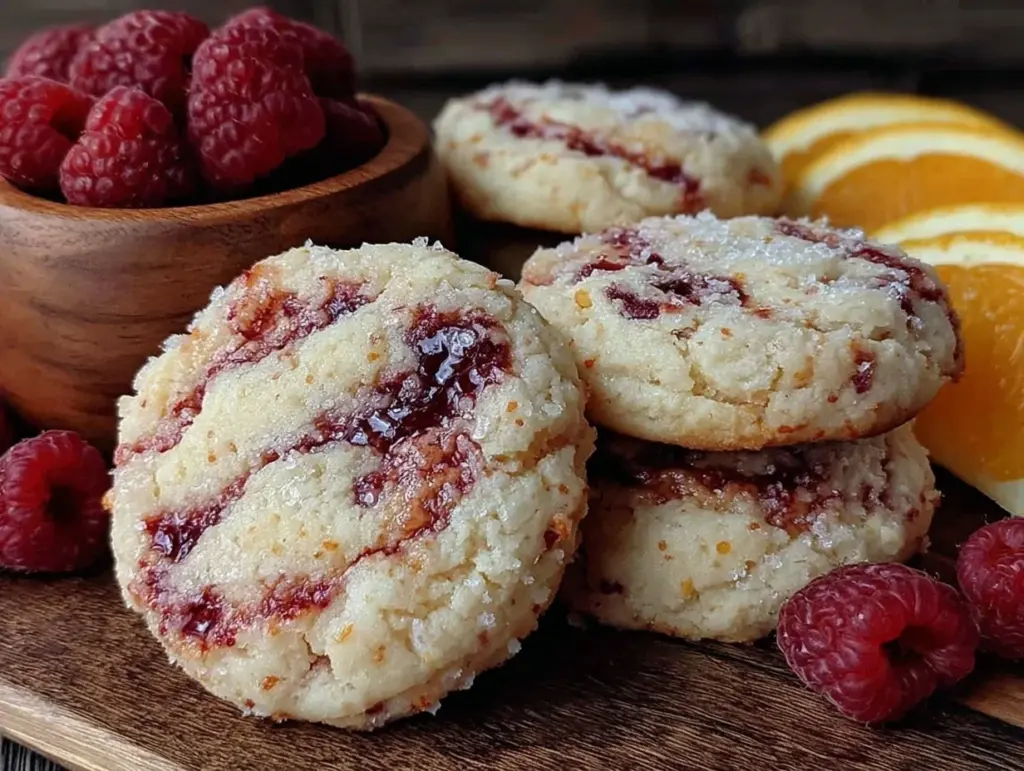fresh lemon raspberry cookies - featured image