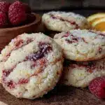 fresh lemon raspberry cookies - featured image