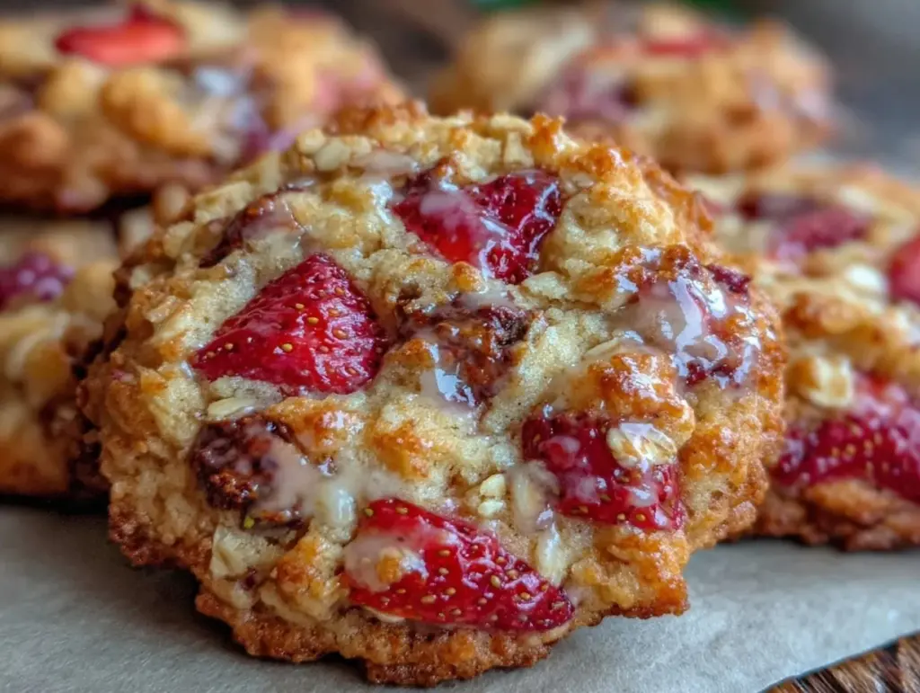 fresh strawberry cookies - featured image
