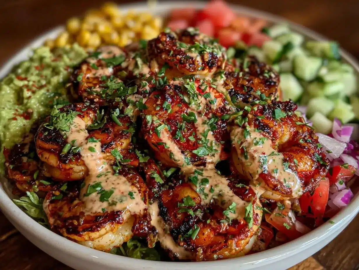 grilled shrimp bowl preparation steps