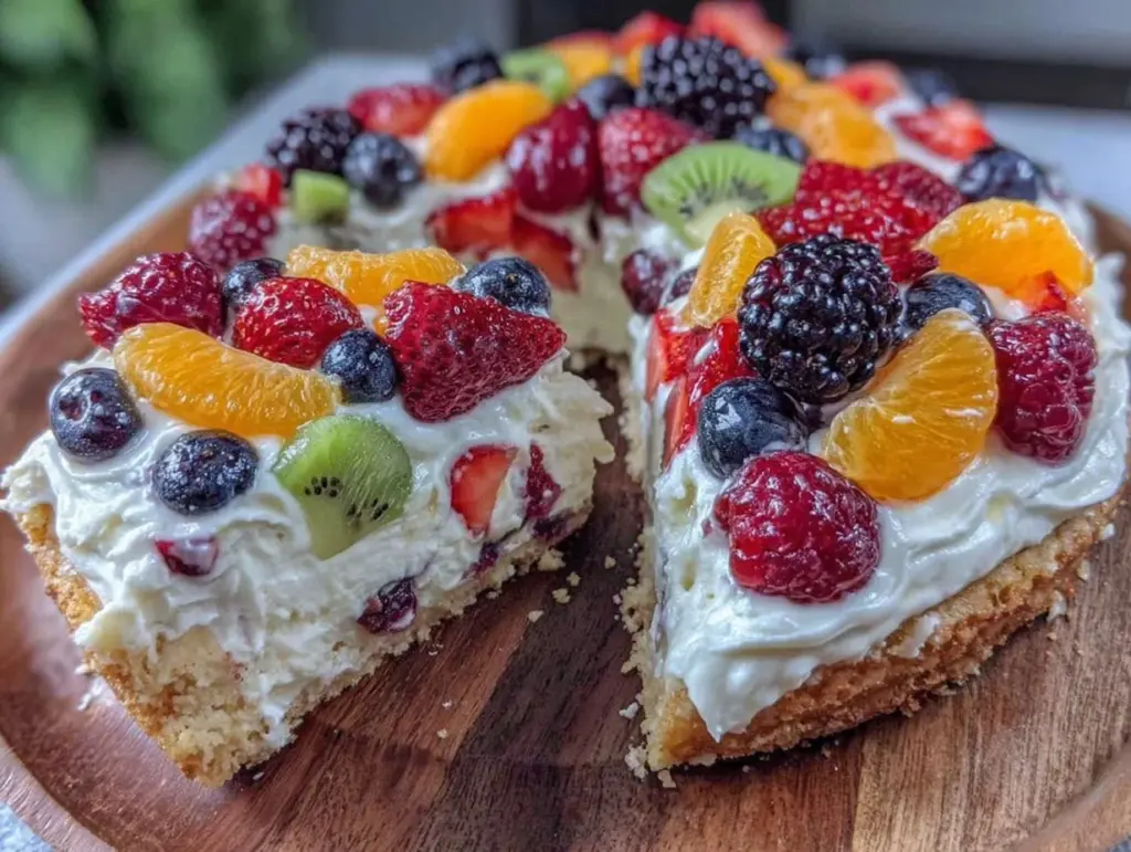homemade sugar cookie fruit pizza - featured image