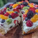 homemade sugar cookie fruit pizza - featured image