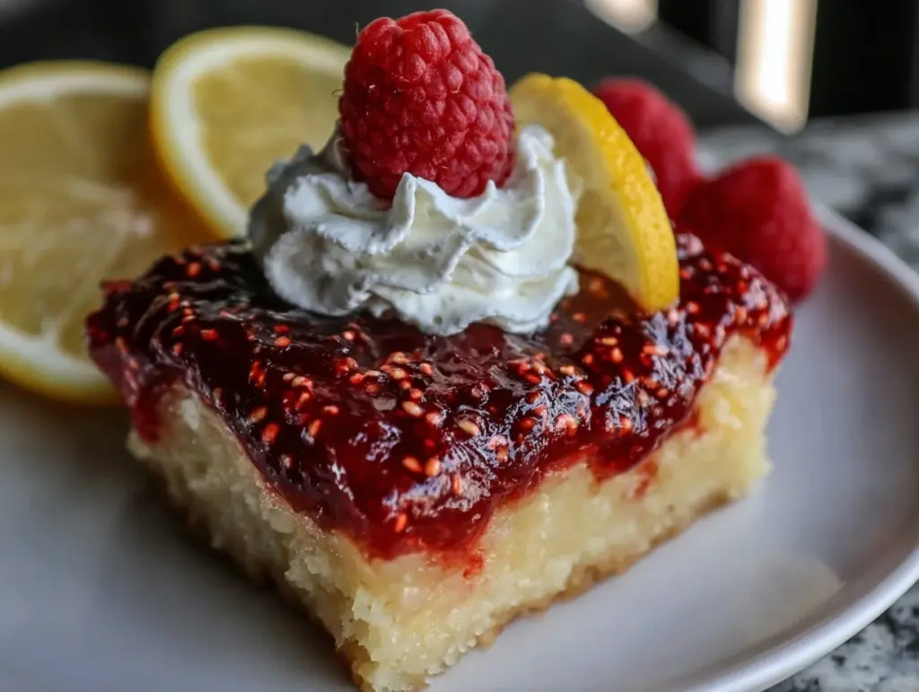 lemon raspberry bars - featured image