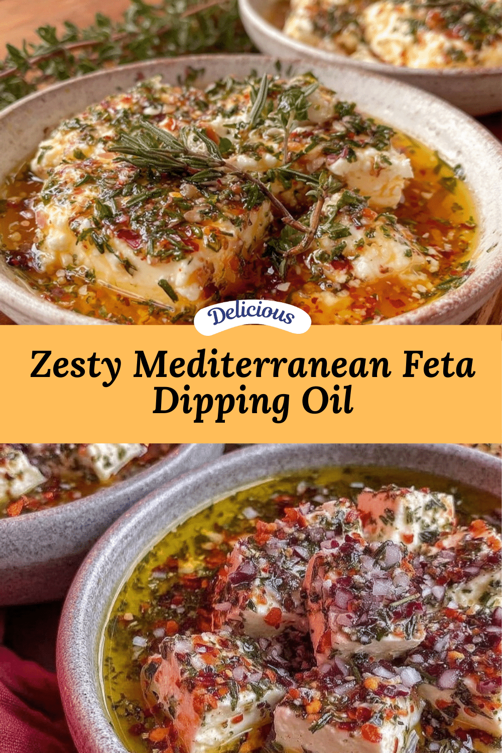 Mediterranean feta dipping oil recipe