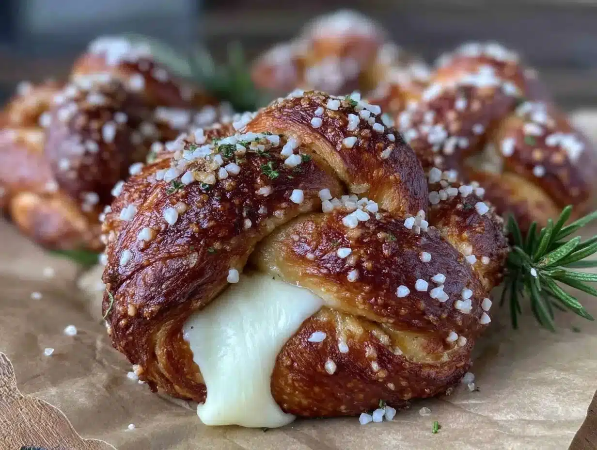 mozzarella stuffed soft pretzels preparation steps