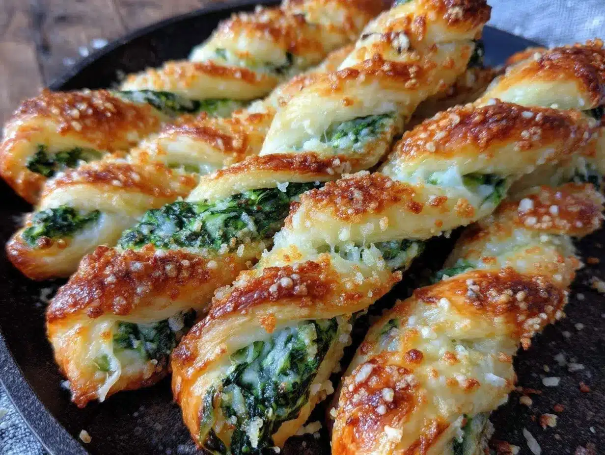Parmesan and spinach cheese twists preparation steps
