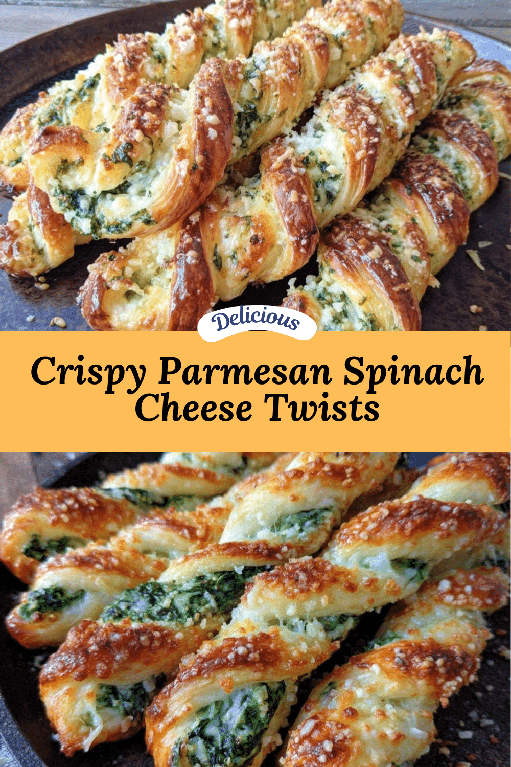 Parmesan and spinach cheese twists recipe