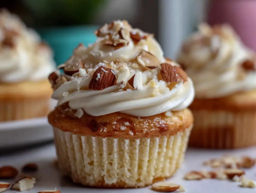 savory almond amaretto cupcakes - featured image