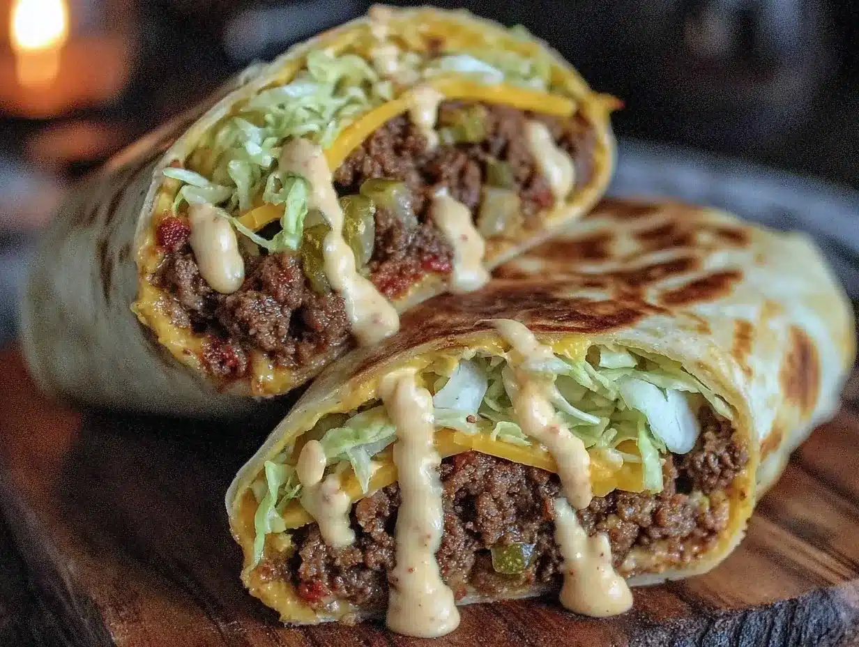 savory Big Mac wraps preparation steps