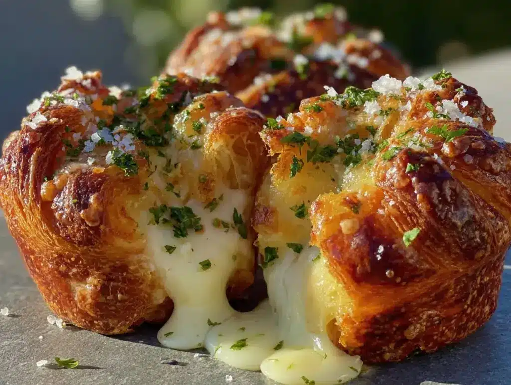 savory cheesy garlic cruffins - featured image