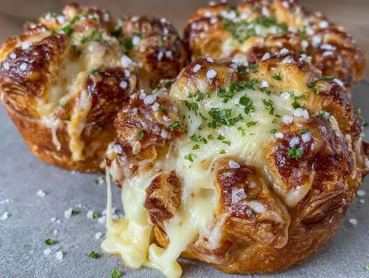 savory cheesy garlic cruffins preparation steps