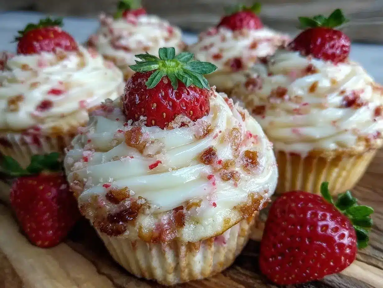 strawberry crunch cupcakes preparation steps