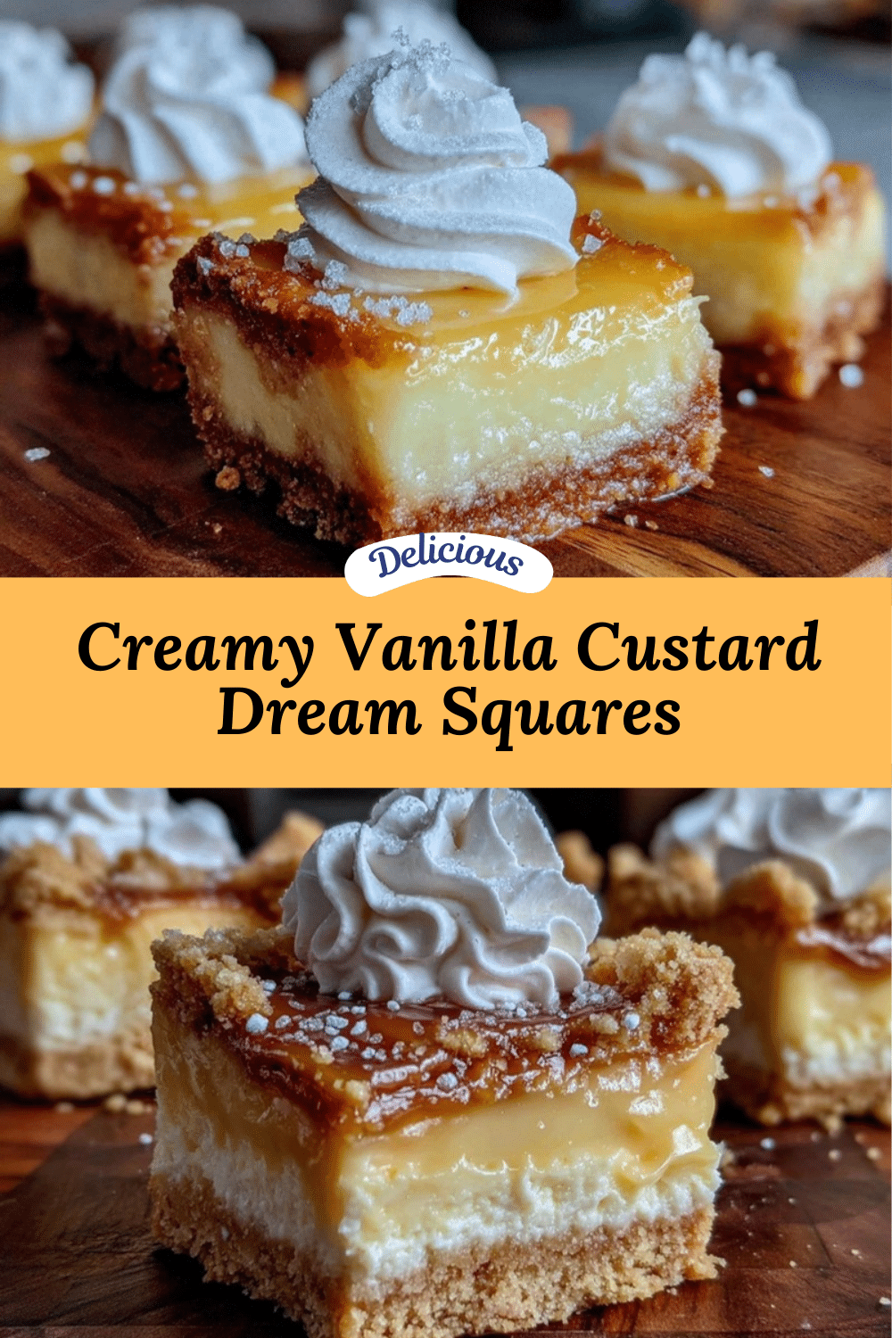 vanilla custard cream squares recipe