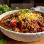 5 ingredient crockpot chili - featured image