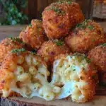air fryer fried macaroni and cheese balls - featured image