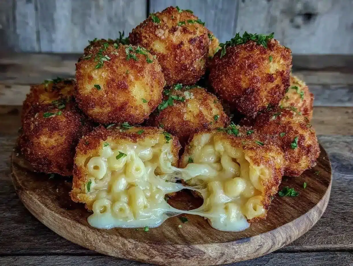 air fryer fried macaroni and cheese balls preparation steps