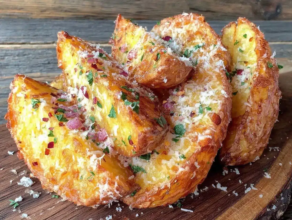 baked garlic parmesan potato wedges preparation steps