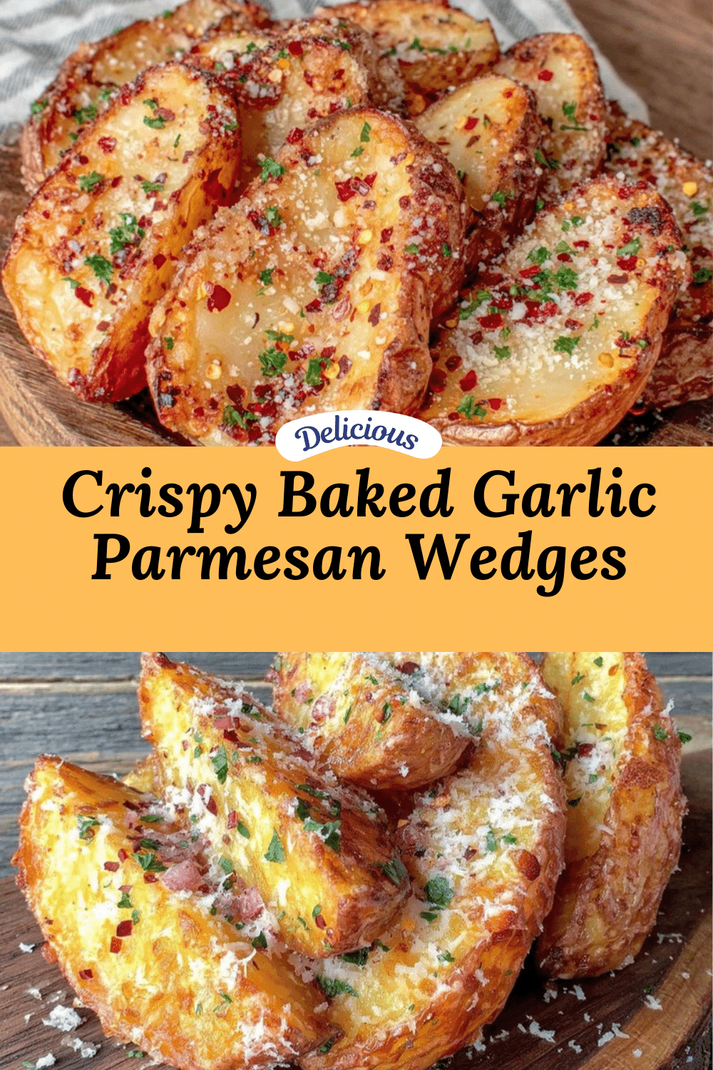 baked garlic parmesan potato wedges recipe
