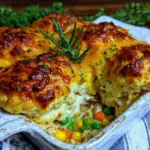 chicken cobbler casserole - featured image