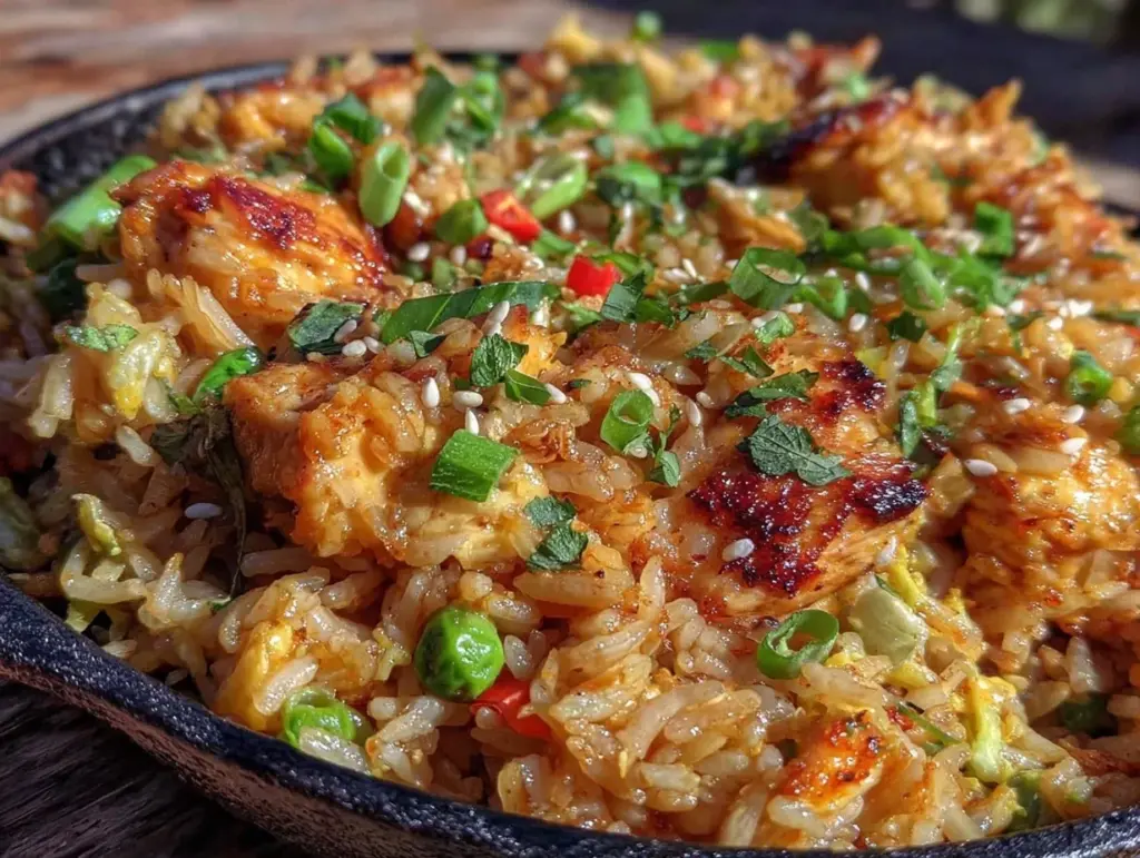 chicken fried rice blackstone griddle - featured image