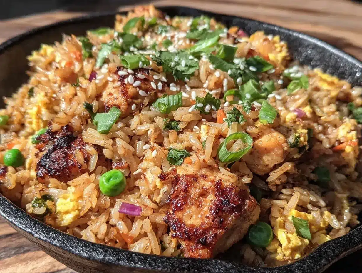 chicken fried rice blackstone griddle preparation steps