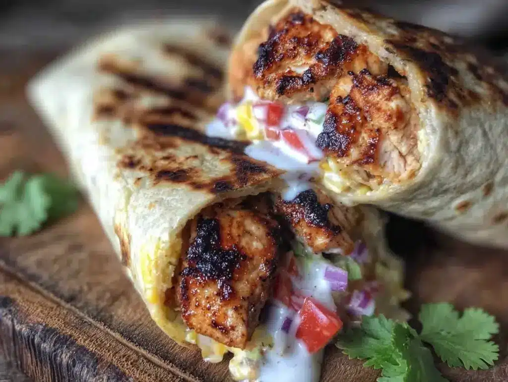 chipotle ranch grilled chicken burrito - featured image