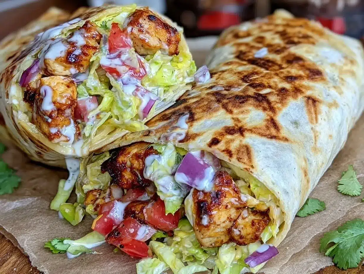 chipotle ranch grilled chicken burrito preparation steps