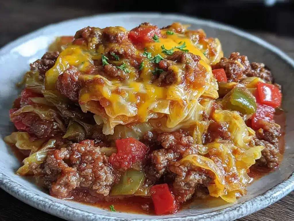 comforting cabbage roll skillet recipe - featured image