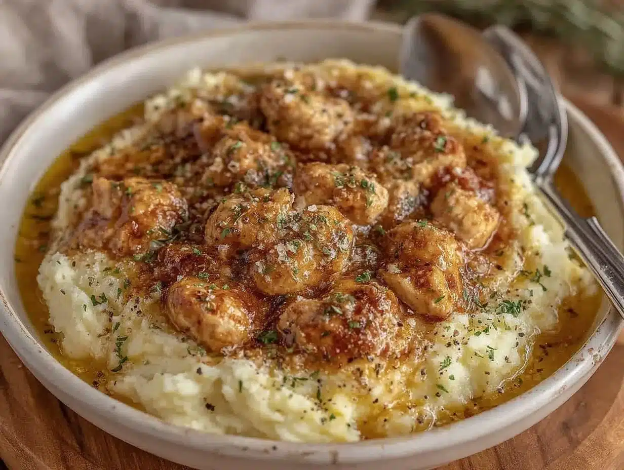 comforting chicken and gravy stovetop recipe preparation steps