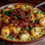 creamy bacon and cheddar gnocchi soup - featured image