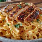 creamy cajun chicken linguine - featured image