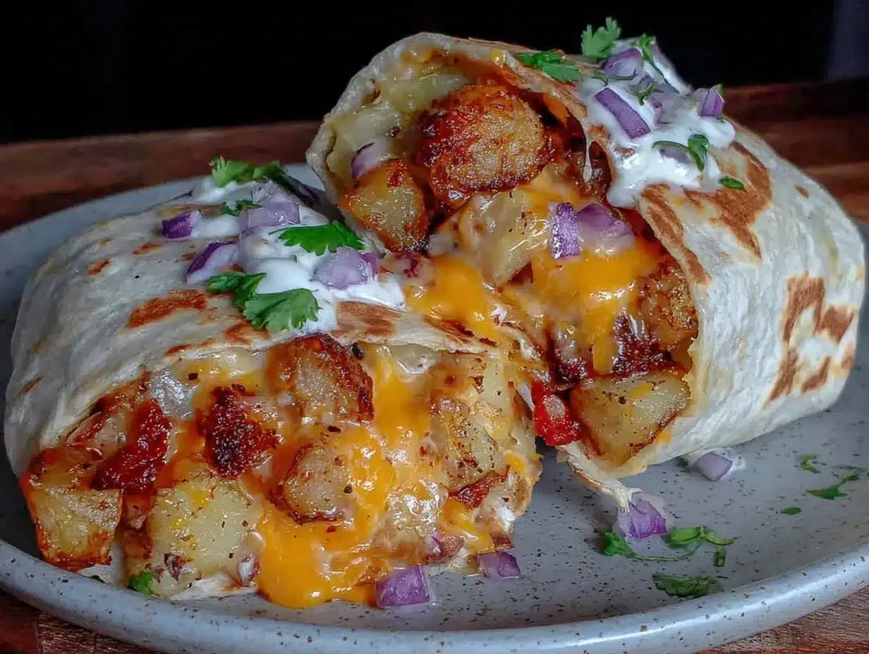 creamy cheesy potato burritos preparation steps