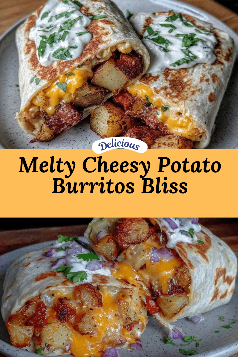creamy cheesy potato burritos recipe
