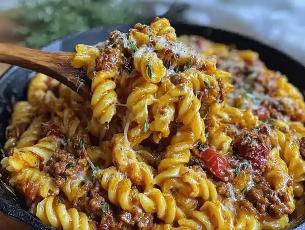 creamy cheesy taco pasta recipe preparation steps