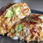 creamy chicken avocado ranch burritos - featured image