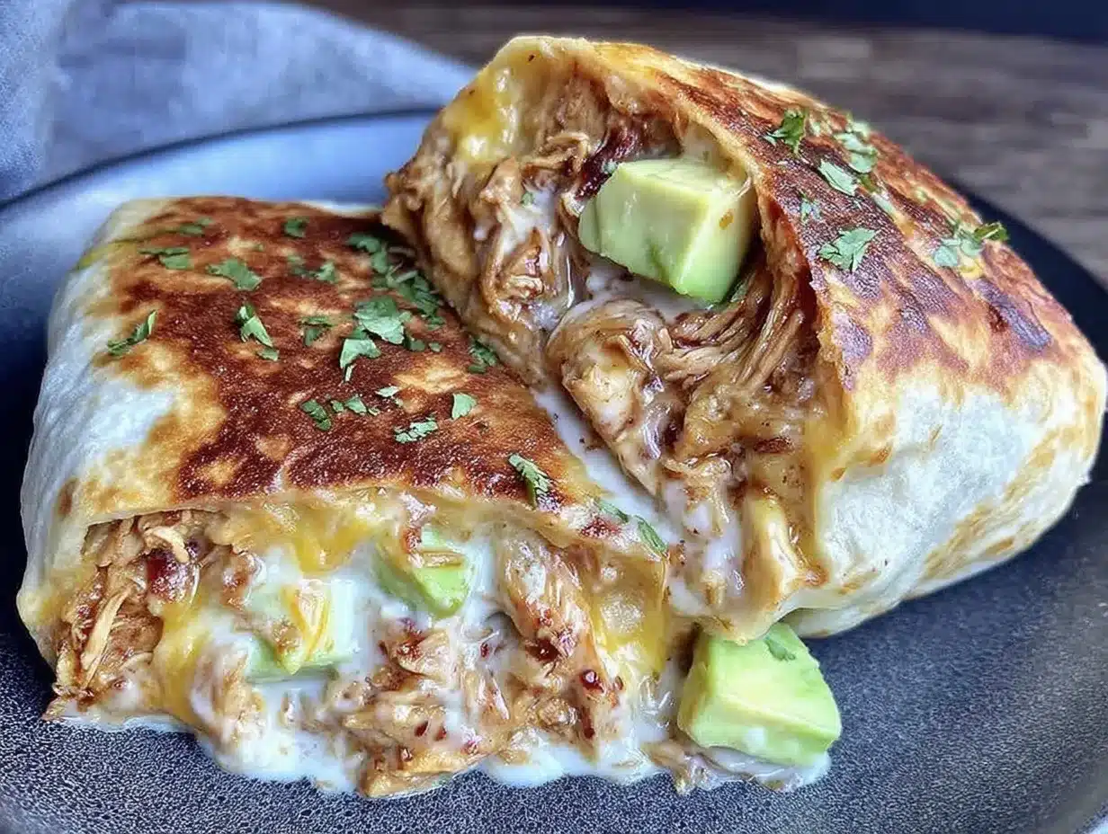 creamy chicken avocado ranch burritos preparation steps