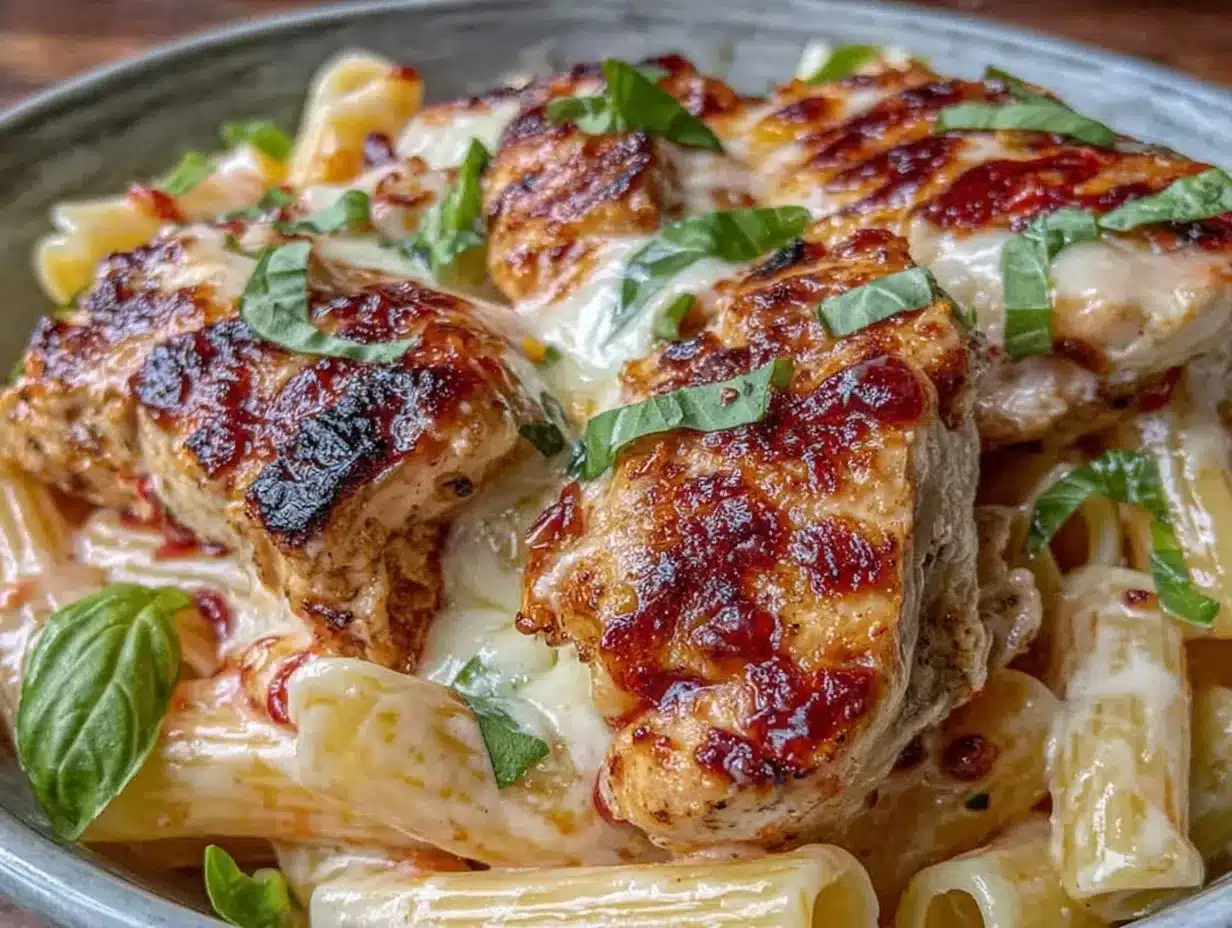 creamy chicken mozzarella pasta preparation steps