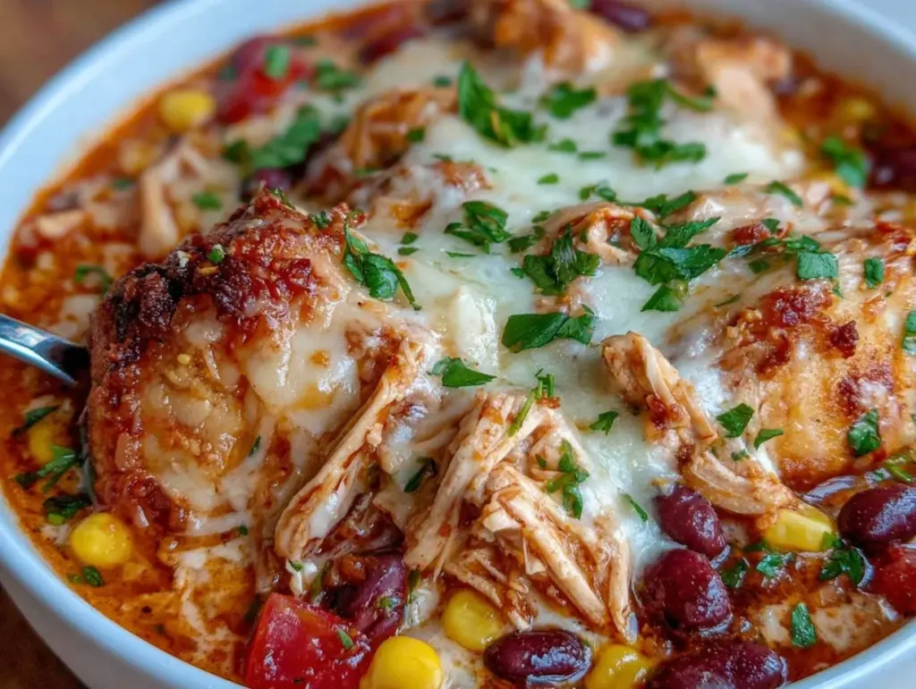 creamy chicken taco soup - featured image