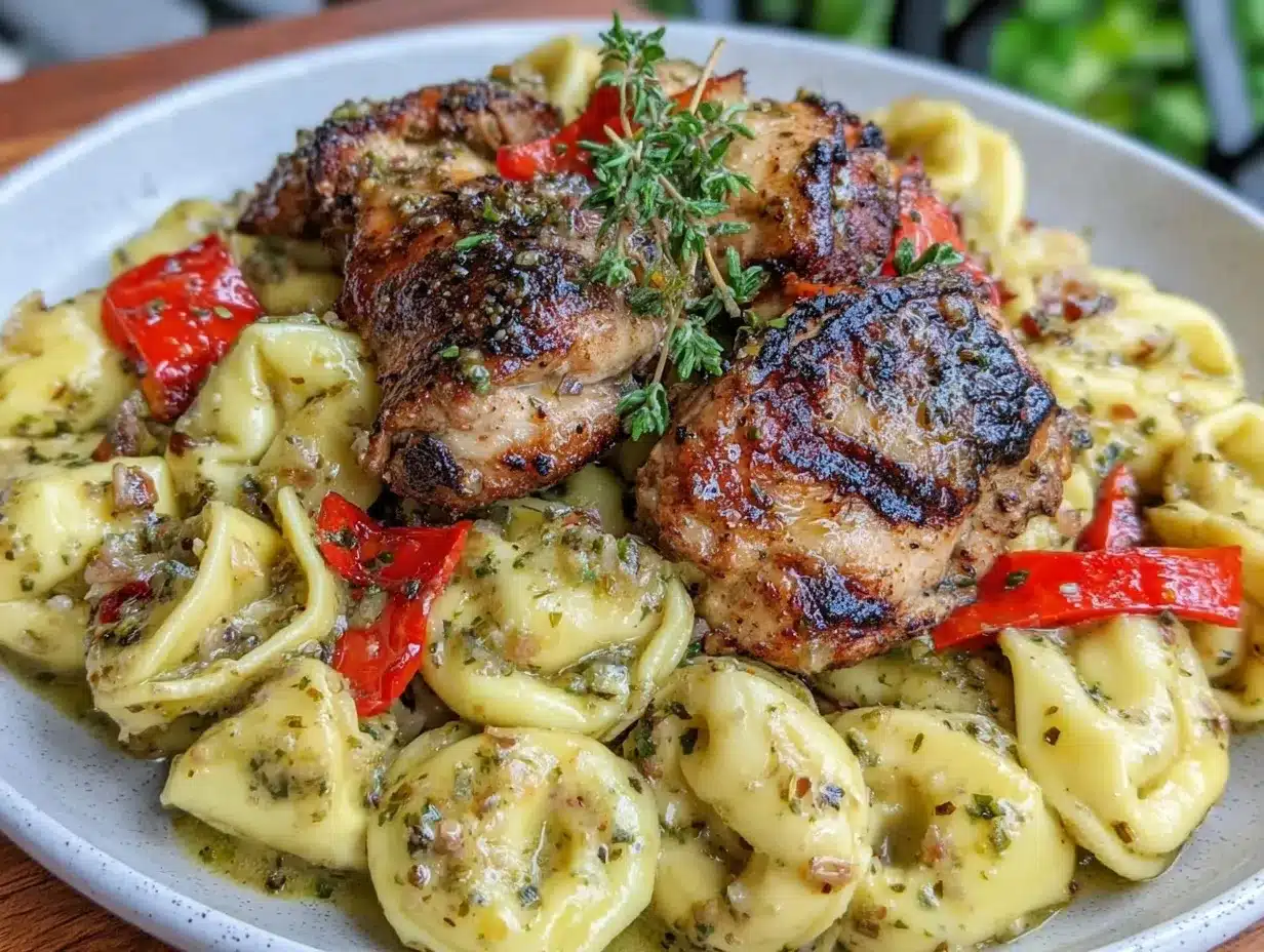 creamy cowboy butter garlic chicken tortellini preparation steps