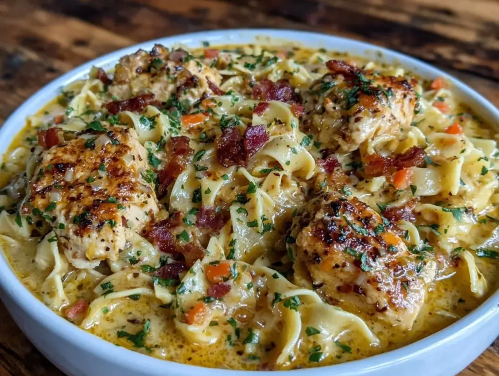 creamy crack chicken noodle soup - featured image