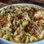 creamy crack chicken noodle soup - featured image